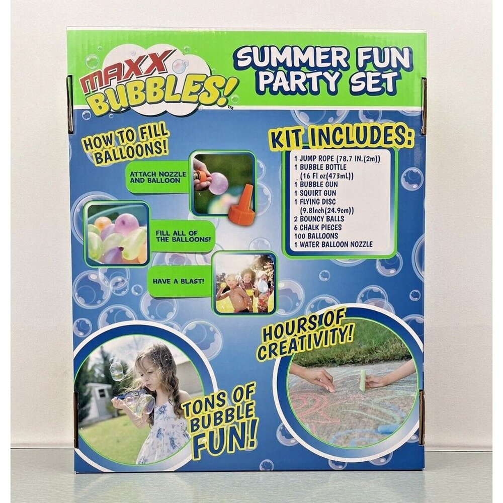 Maxx Bubbles Summer Fun Party Set 114 Pcs Jump Rope Bubble Blaster Balloons - Picture 9 of 11